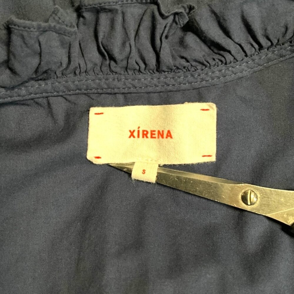 Xirena Lark Dress Navy Blue Maxi Button Down Belted Long Sleeve Size Small S - Picture 9 of 11